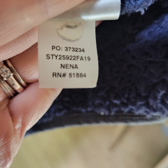 Patagonia hooded full sherpa zip up jacket  sweater navy blue XS - Picture 7 of 8